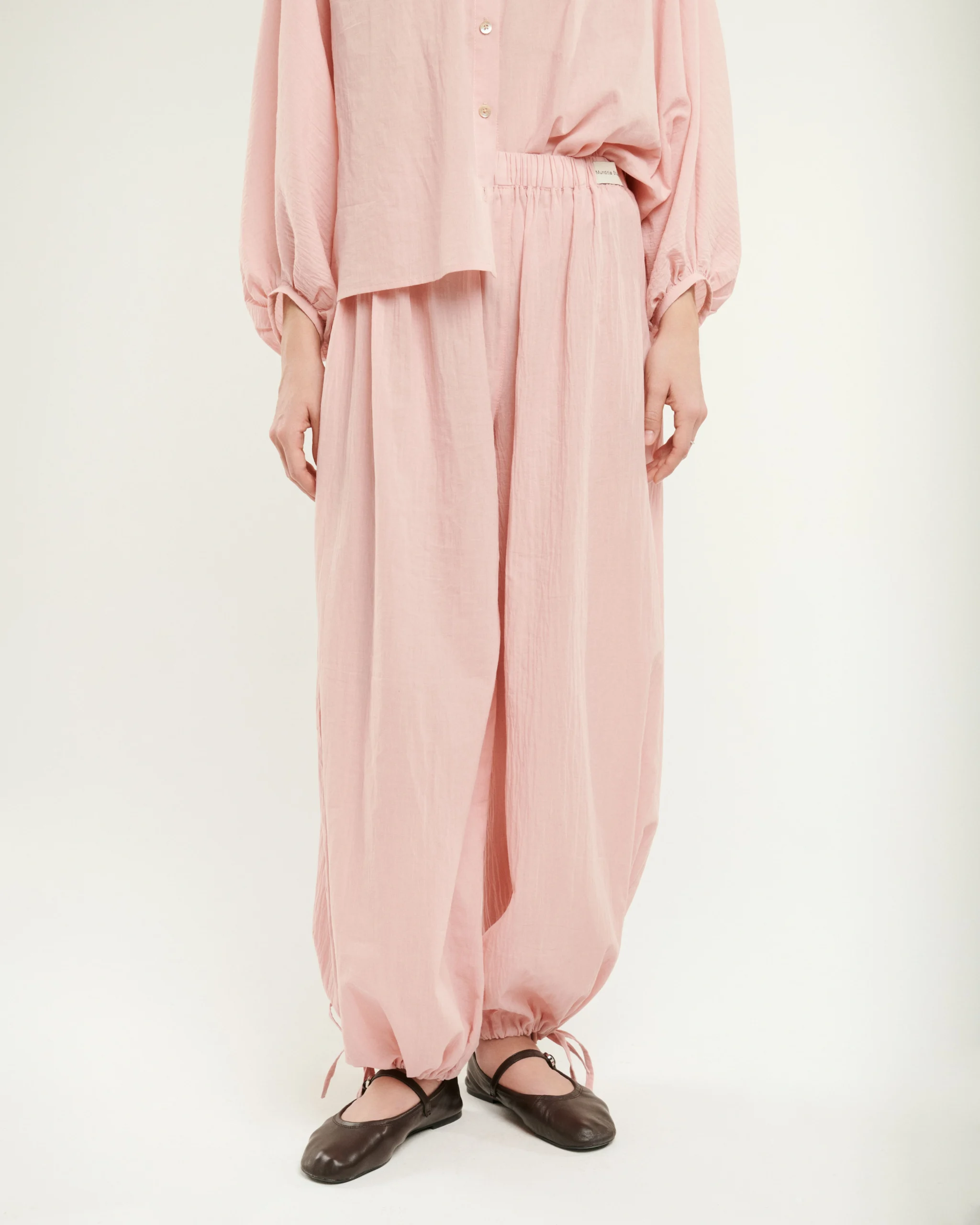 ANEMONE balloon trousers, powder pink