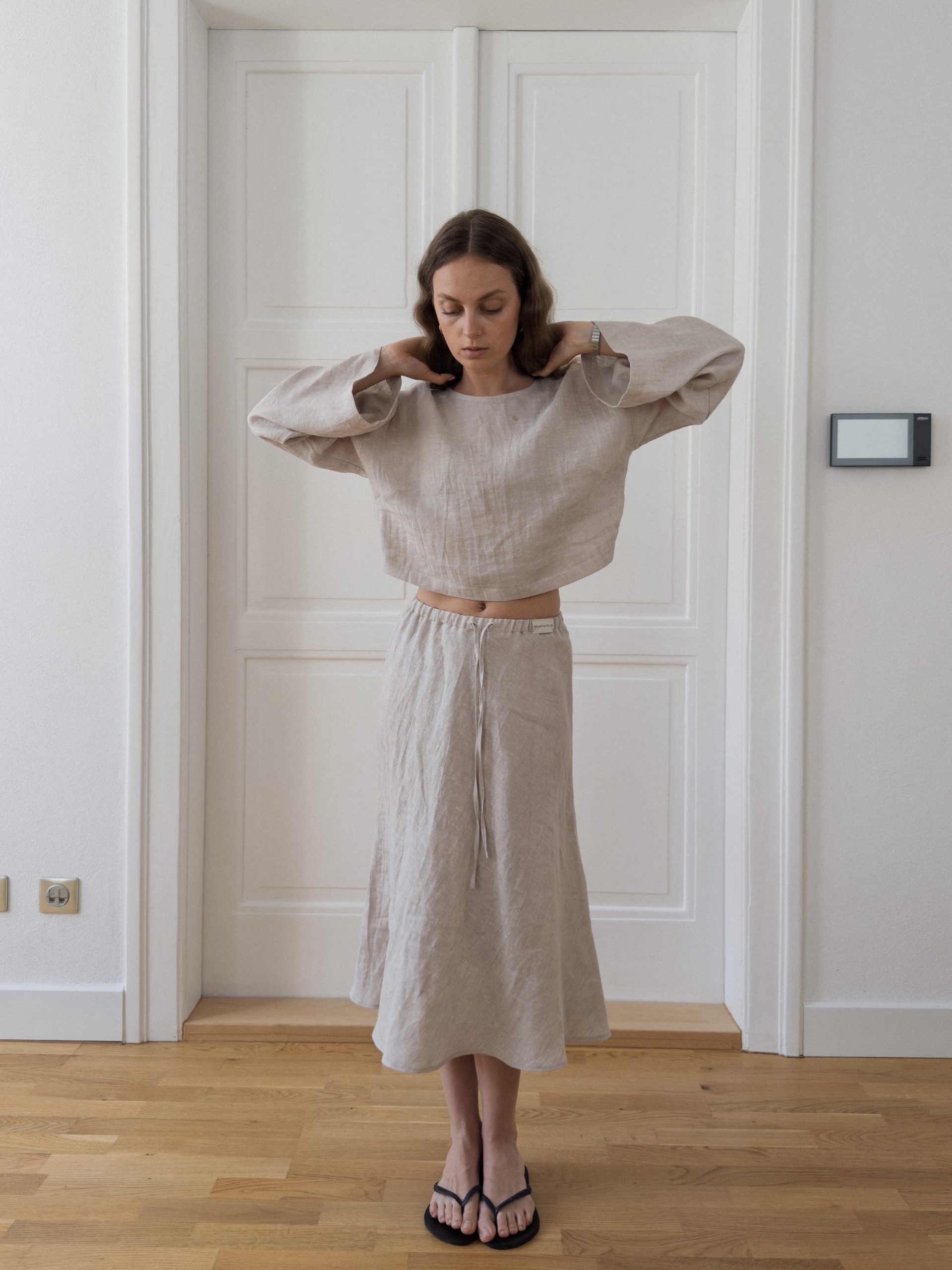 TERRA stone linen skirt