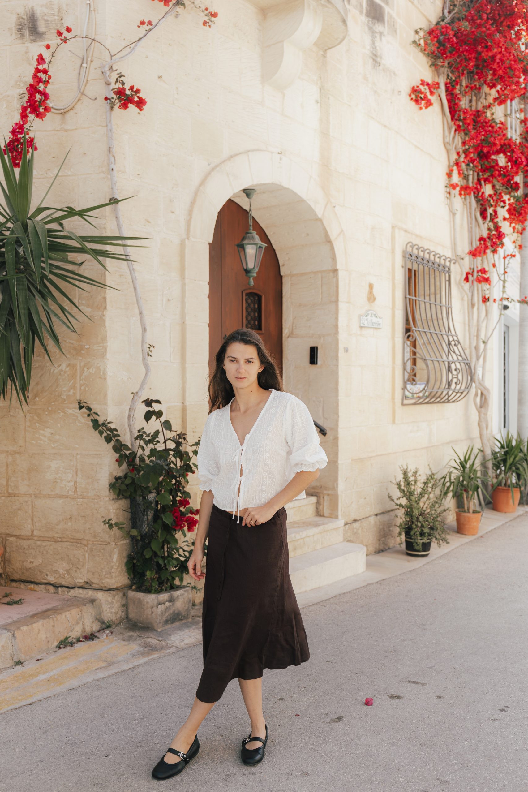 TERRA umber linen skirt