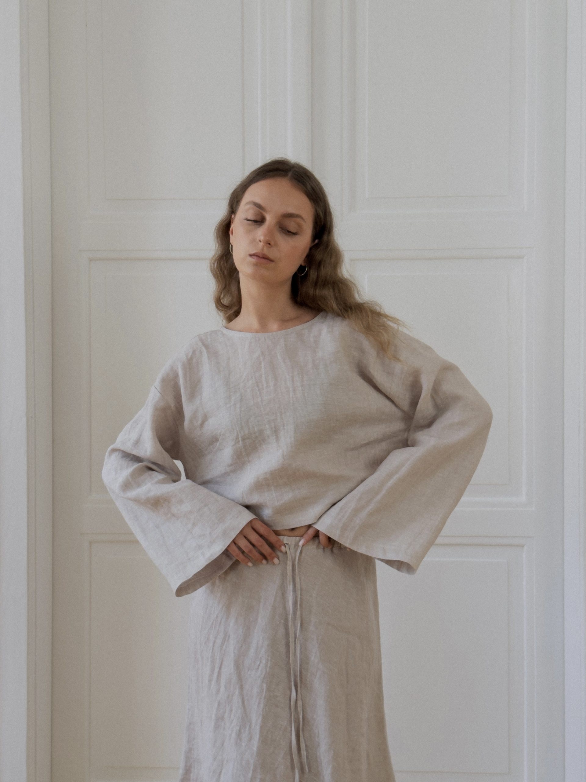 TERRA stone linen top