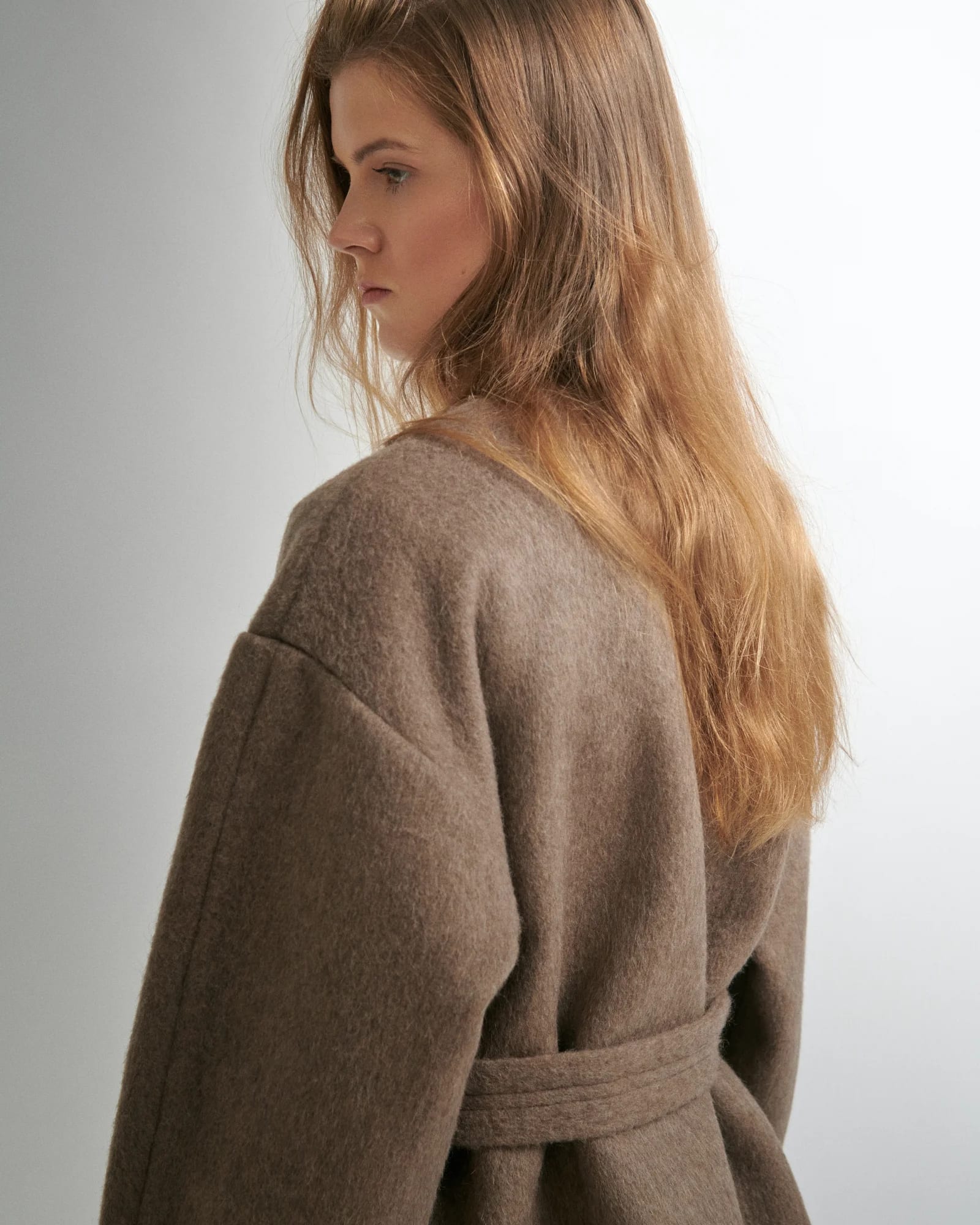 RUNA woollen kimono, taupe