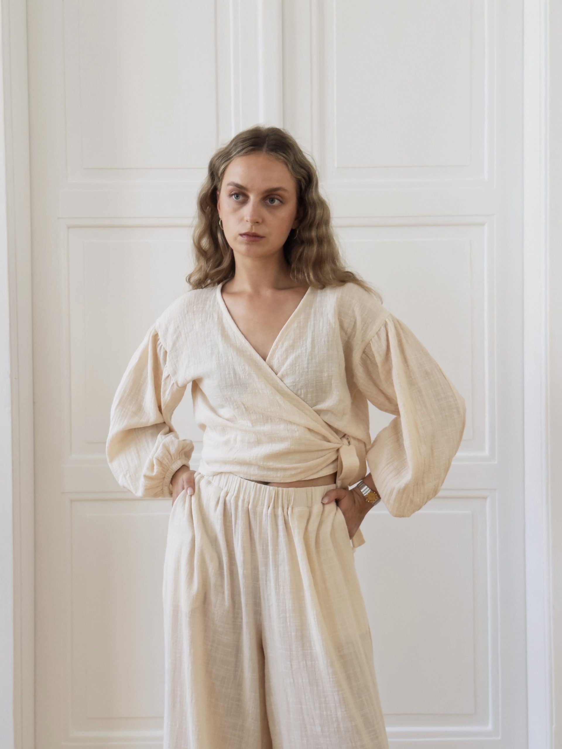 OLEA wrap-around blouse